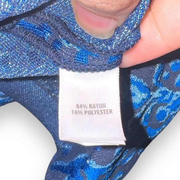 St. John Navy & Royal Blue Knit Made in USA Formal Dress Sz 8 - Picture 5 of 6